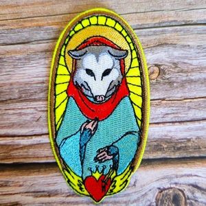 3/13$  Mother Mary Saint Opossum Sacred Heart Catholic Embroidered Patch.